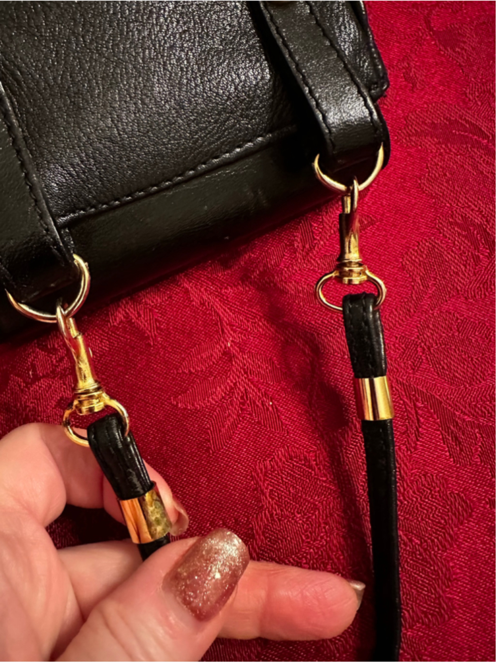Bally Black Leather Mini Crossbody Bag with Gold Hardware - Picture 5 of 10